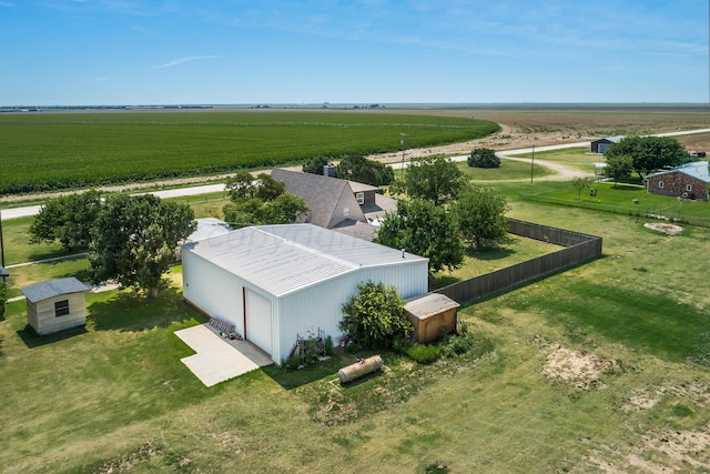 aerial view with a rural view