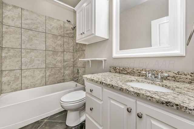 303 Loesh St, Amarillo, TX 79118 - bathroom featuring vanity, shower / bath combination, and tile patterned flooring