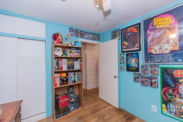 1960 S Highland St, Amarillo, TX 79103 - game room featuring wood finished floors and ceiling fan