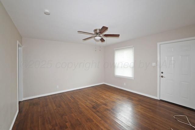 4112 S Tyler St, Amarillo, TX 79110 - empty room featuring ceiling fan, wood finished floors, and a smoke detector