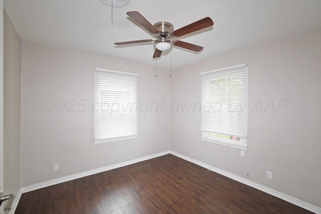 4112 S Tyler St, Amarillo, TX 79110 - empty room with dark wood-type flooring and a ceiling fan