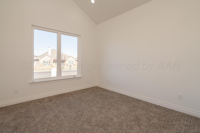 2909 Daytona Ave, Amarillo, TX 79118 - carpeted empty room featuring lofted ceiling and recessed lighting