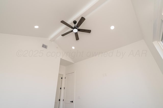 2909 Daytona Ave, Amarillo, TX 79118 - detailed view of beamed ceiling, recessed lighting, and ceiling fan
