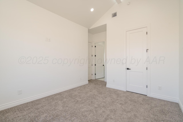 2909 Daytona Ave, Amarillo, TX 79118 - unfurnished bedroom with carpet, recessed lighting, and high vaulted ceiling