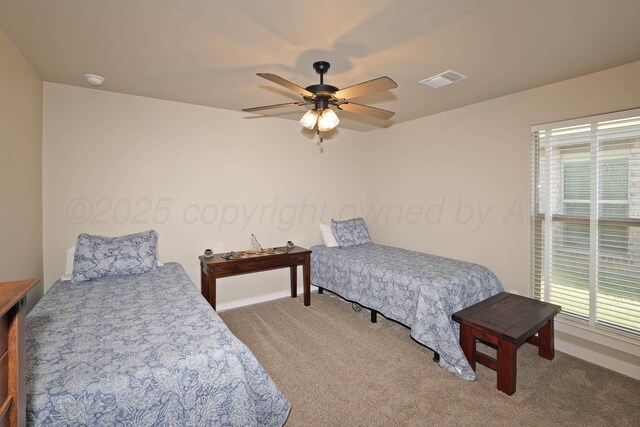1738 Montaluse Rd, Amarillo, TX 79118 - bedroom with carpet, baseboards, and a ceiling fan