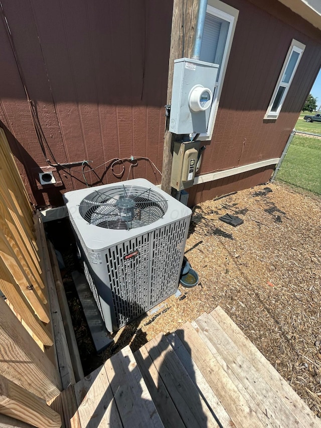 712 Groom Ave, Panhandle, TX 79068 - exterior view of a central AC unit and electric meter
