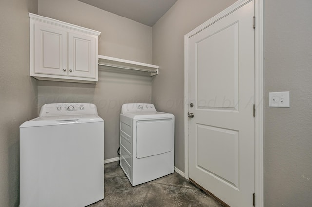 7907 Crestline Dr, Amarillo, TX 79119 - laundry room with independent washer and dryer and cabinet space