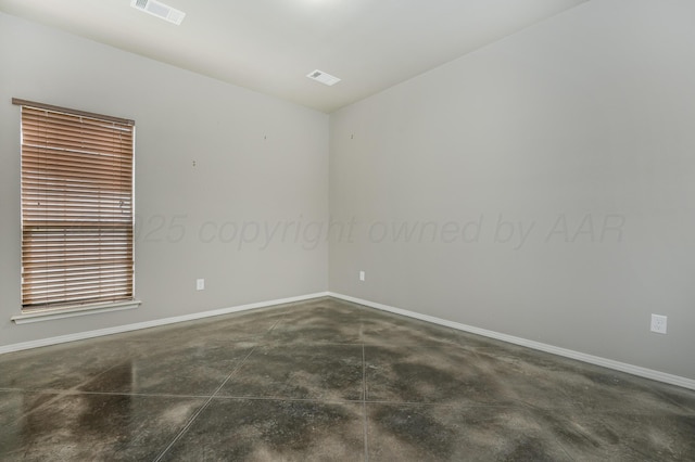 7907 Crestline Dr, Amarillo, TX 79119 - unfurnished room with concrete floors and vaulted ceiling