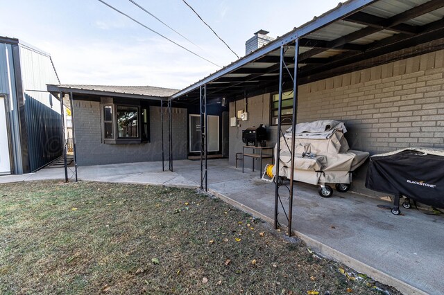 view of patio with area for grilling