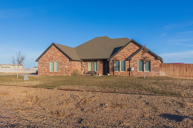 view of front of house with a front yard