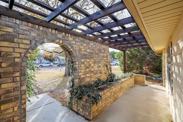 view of patio / terrace featuring a pergola