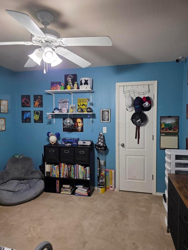 4808 Mammoth Ln, Amarillo, TX 79110 - sitting room with carpet and a ceiling fan
