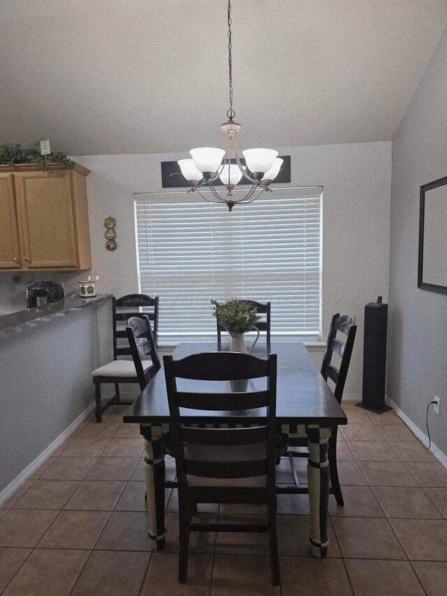 4808 Mammoth Ln, Amarillo, TX 79110 - tiled dining room with a chandelier and baseboards
