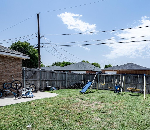4808 Mammoth Ln, Amarillo, TX 79110 - fenced backyard featuring a playground