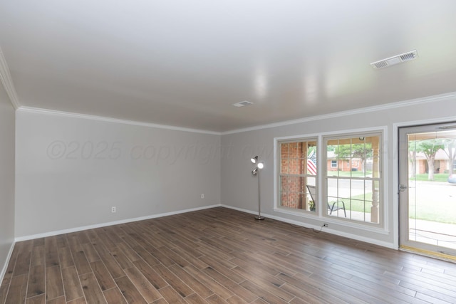 5519 Alvarado Rd, Amarillo, TX 79106 - unfurnished room featuring ornamental molding and wood finished floors