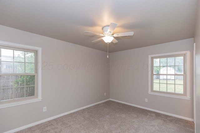 5519 Alvarado Rd, Amarillo, TX 79106 - unfurnished room with plenty of natural light, carpet floors, and ceiling fan
