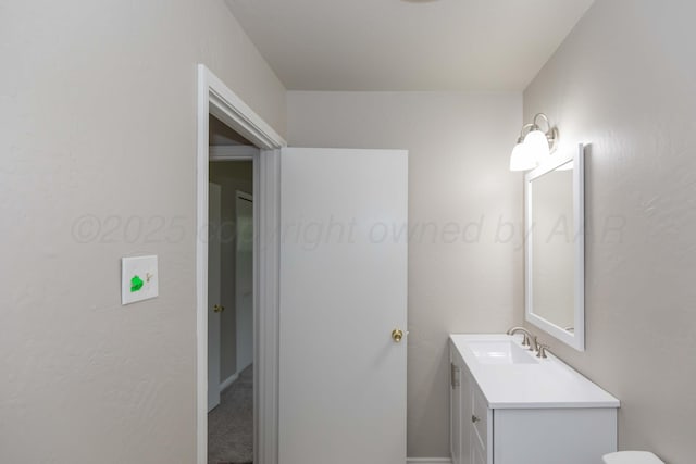 5519 Alvarado Rd, Amarillo, TX 79106 - half bathroom with vanity and toilet
