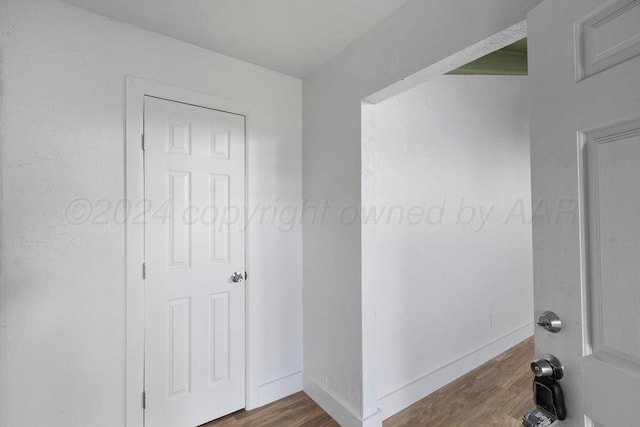 hall featuring wood-type flooring