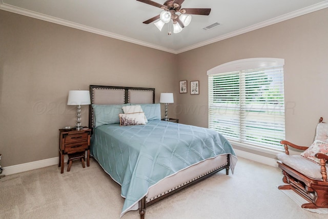 7601 Continental Pkwy, Amarillo, TX 79119 - bedroom featuring carpet, crown molding, and ceiling fan