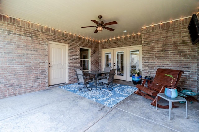 7601 Continental Pkwy, Amarillo, TX 79119 - view of patio featuring french doors and a ceiling fan