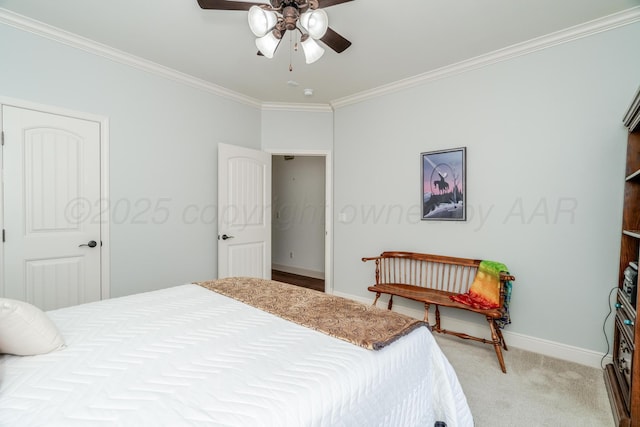 7601 Continental Pkwy, Amarillo, TX 79119 - bedroom featuring ornamental molding, carpet floors, and ceiling fan