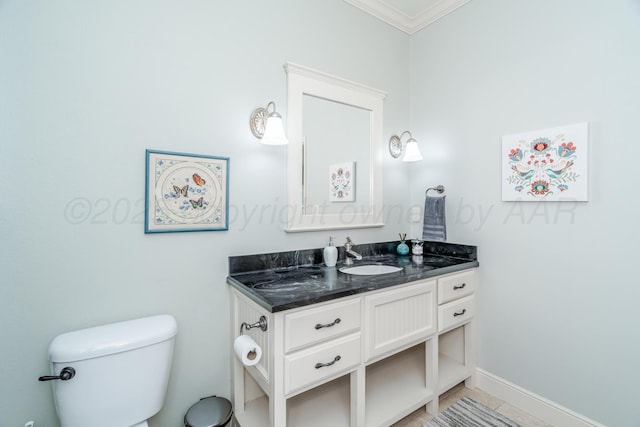 7601 Continental Pkwy, Amarillo, TX 79119 - bathroom featuring vanity, crown molding, and tile patterned flooring