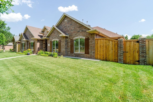 7601 Continental Pkwy, Amarillo, TX 79119 - view of front of home with brick siding, a gate, and roof with shingles