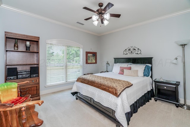 7601 Continental Pkwy, Amarillo, TX 79119 - carpeted bedroom featuring ornamental molding and a ceiling fan