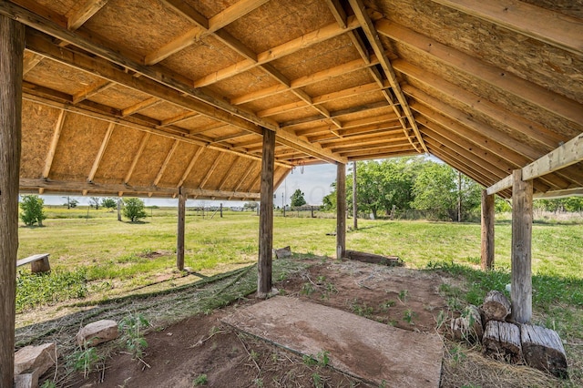 view of yard with a rural view