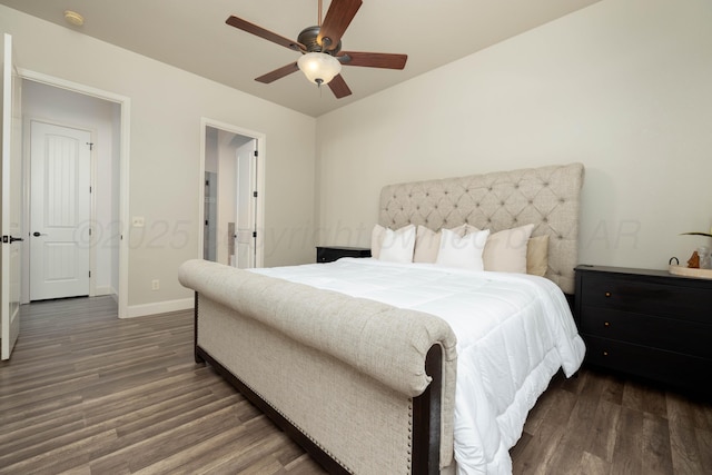 8603 Garden Way Dr, Amarillo, TX 79119 - bedroom featuring wood finished floors, baseboards, and ceiling fan