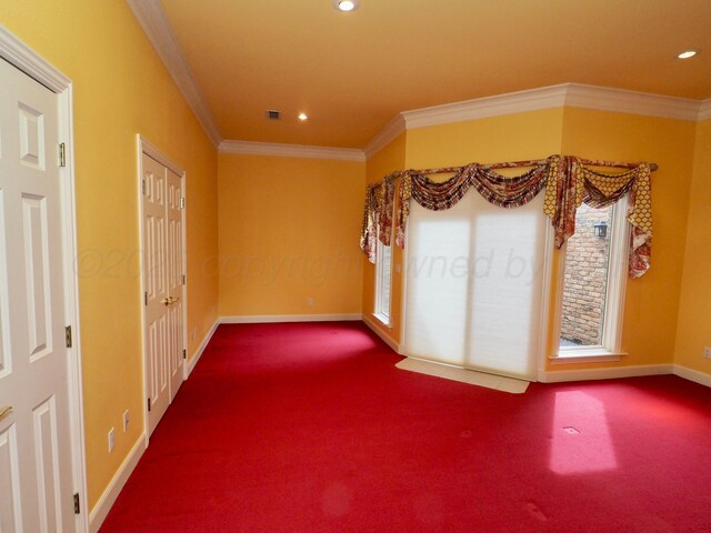 5105 Olsen Cir, Amarillo, TX 79106 - empty room with carpet flooring, ornamental molding, and recessed lighting