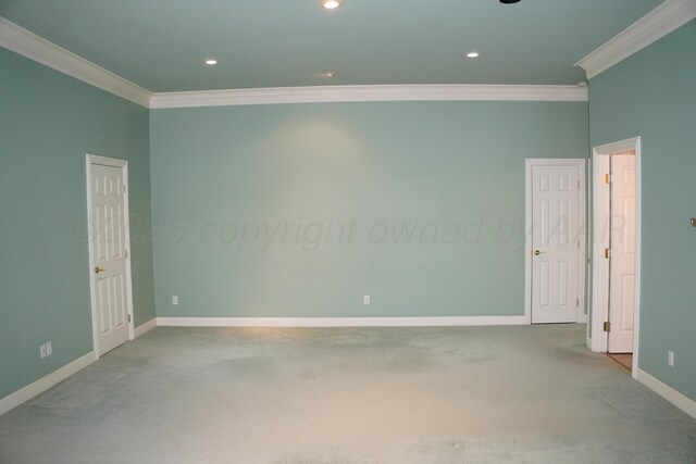 5105 Olsen Cir, Amarillo, TX 79106 - empty room with crown molding, carpet flooring, and recessed lighting