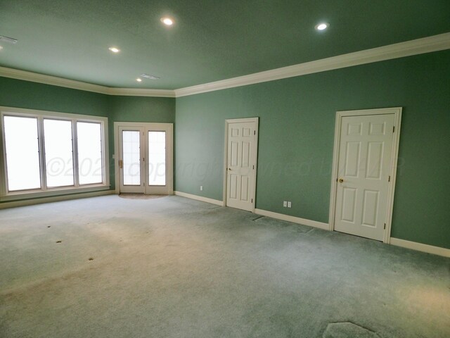 5105 Olsen Cir, Amarillo, TX 79106 - carpeted empty room with crown molding and recessed lighting