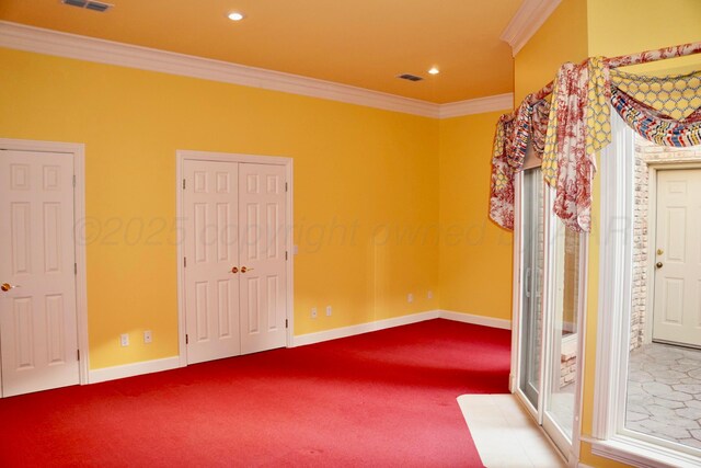 5105 Olsen Cir, Amarillo, TX 79106 - carpeted spare room featuring ornamental molding and recessed lighting