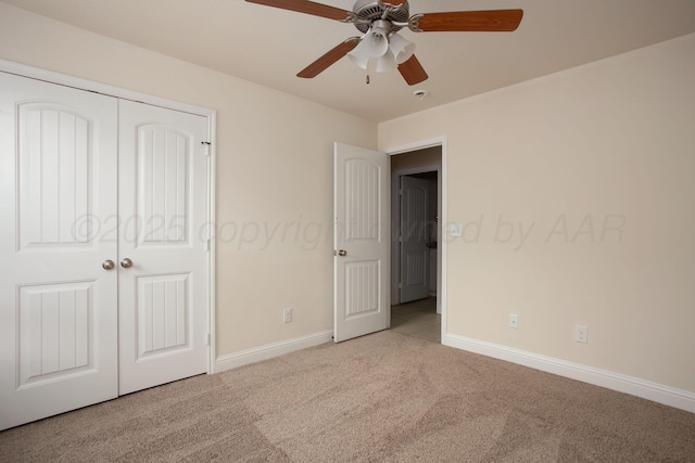 7308 Sinclair St, Amarillo, TX 79119 - unfurnished bedroom with carpet flooring, a closet, and a ceiling fan