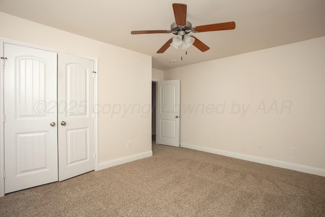 7308 Sinclair St, Amarillo, TX 79119 - unfurnished bedroom featuring carpet, a closet, and a ceiling fan