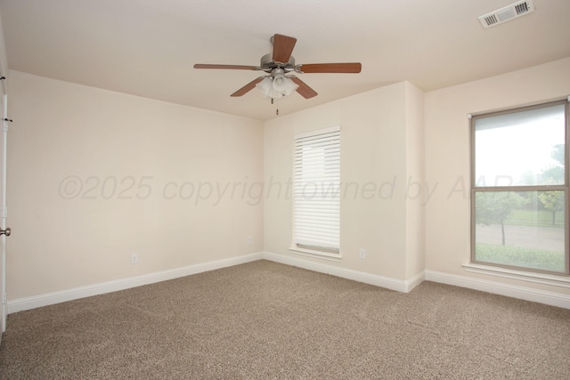 7308 Sinclair St, Amarillo, TX 79119 - carpeted spare room featuring healthy amount of natural light and ceiling fan