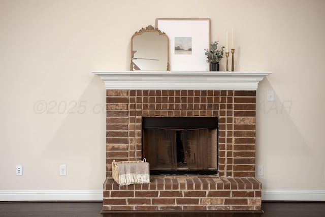 7308 Sinclair St, Amarillo, TX 79119 - detailed view of a fireplace and wood finished floors
