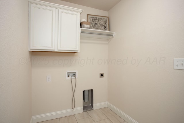 7308 Sinclair St, Amarillo, TX 79119 - washroom featuring cabinet space, electric dryer hookup, and hookup for a washing machine
