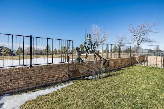 view of yard with fence