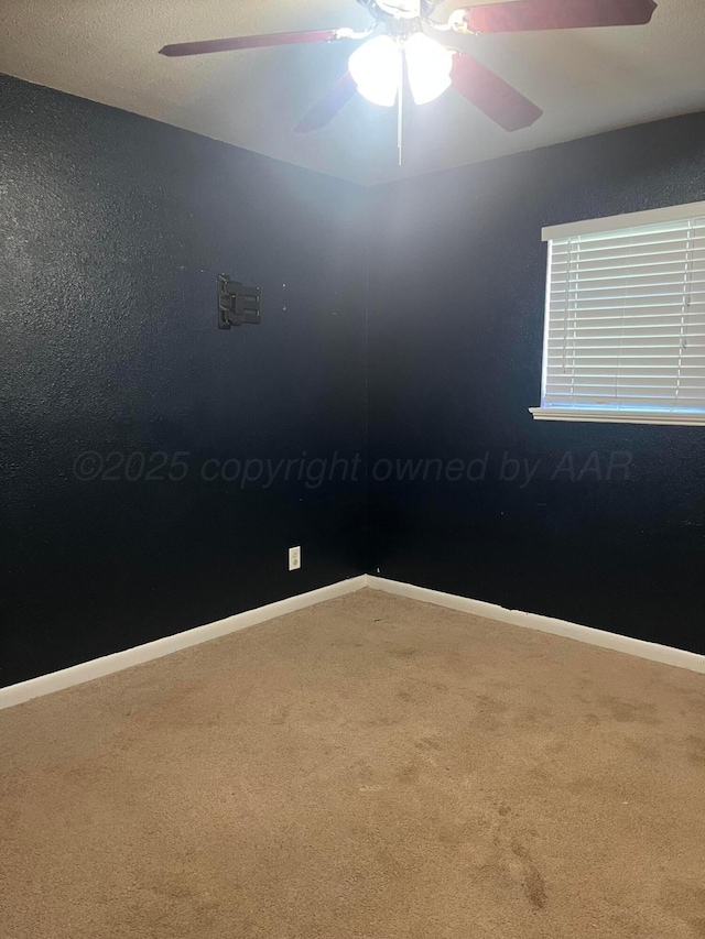 605 Star St, Hereford, TX 79045 - spare room with ceiling fan and carpet