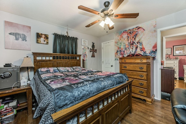 4114 S Hayden St, Amarillo, TX 79119 - bedroom featuring wood finished floors and ceiling fan