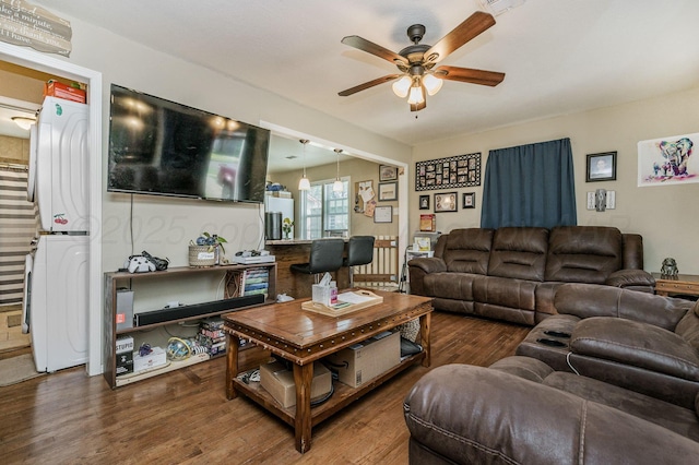 4114 S Hayden St, Amarillo, TX 79119 - living room with ceiling fan and wood finished floors