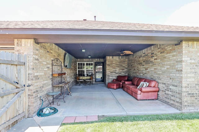 6501 Nancy Ellen St, Amarillo, TX 79119 - view of patio featuring ceiling fan and outdoor lounge area