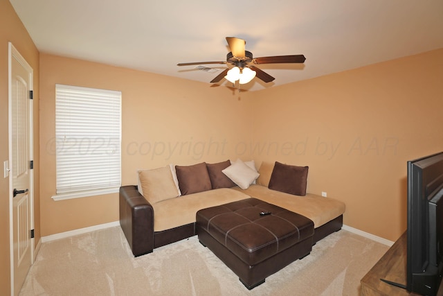 6501 Nancy Ellen St, Amarillo, TX 79119 - living room with a ceiling fan and carpet