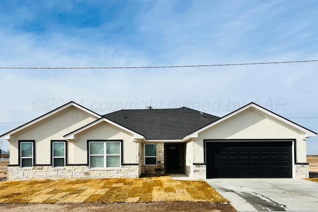 ranch-style home with a garage