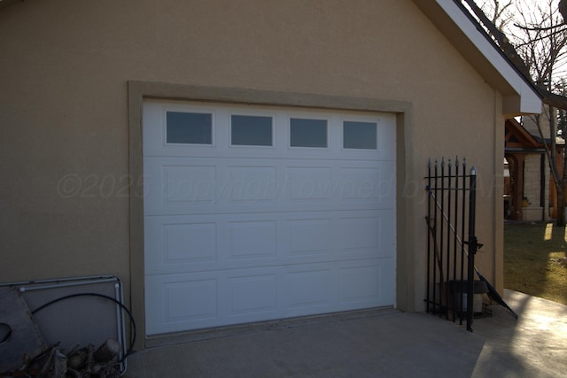 view of garage