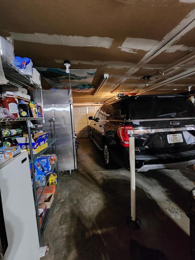 view of garage