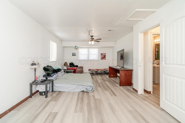 2738 Palm St, Amarillo, TX 79107 - bedroom featuring light wood-style floors and ceiling fan