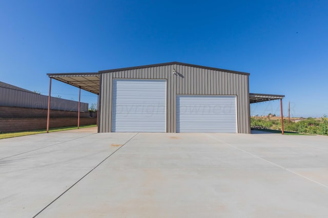 view of garage